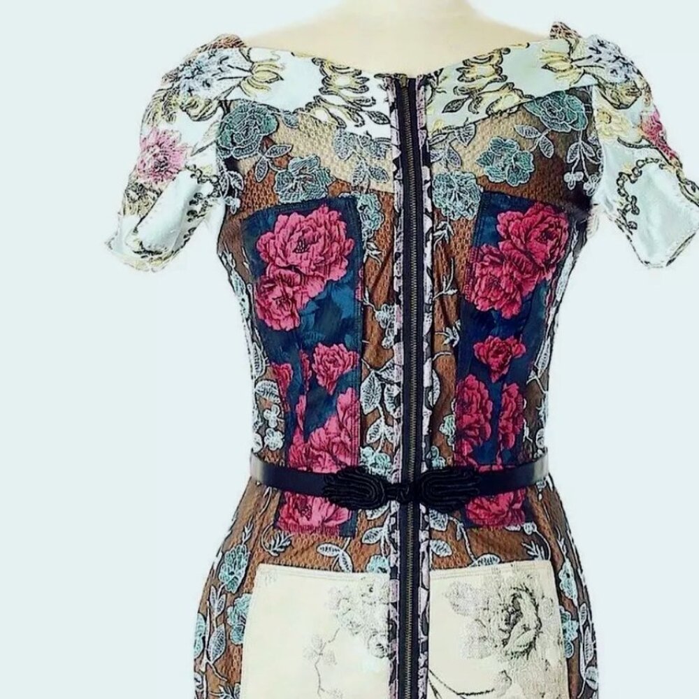 Anthropologie Bejuile by Byron Lars Pieced Brocade Dress
